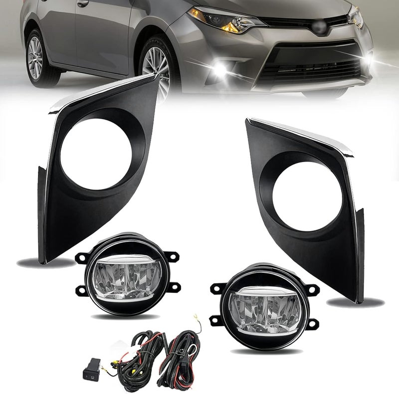 BOXLIGHT LED Fog Lights for 2014 2015 2016 Corolla/Altis CE ECO L LE with LED Bulb & Switch and Wiring Kit (Clear Lens) - Image 1